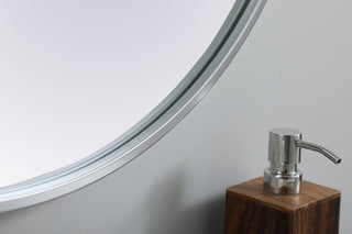 Metal Frame Oval Mirror 24x36 Inch in Silver