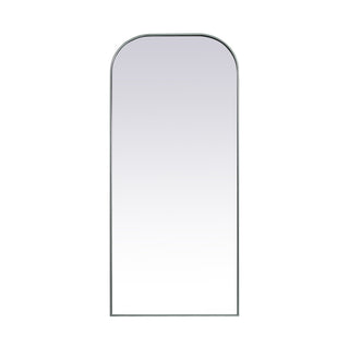 Metal Frame Arch Full Length Mirror 32x76 Inch in Silver