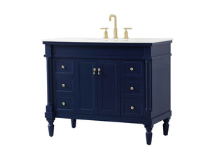 42 inch Single bathroom vanity in blue