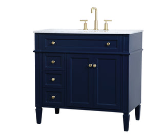 36 inch Single bathroom vanity in blue