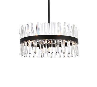 Serephina 25 inch crystal round pendant light in black