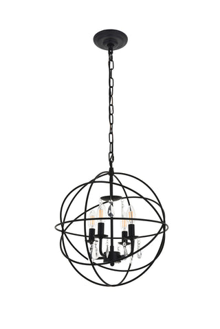 Wallace 4 light Matte Black Pendant