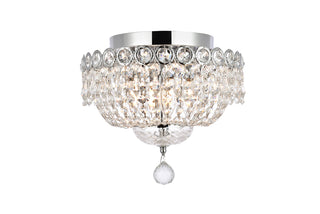 Century 4 light Chrome Flush Mount Clear Royal Cut Crystal