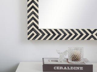 Rectangular mirror 36x22 inch in chevron