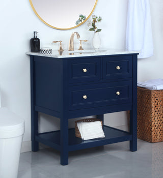 30 inch Single bathroom vanity in Blue