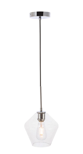 Gene 1 light Chrome and Clear glass pendant