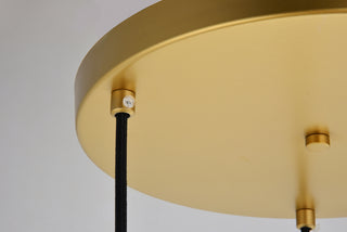 Baxter 3 Lights Brass Pendant With Frosted White Glass