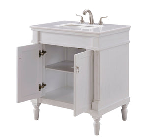 30 In. Single Bathroom Vanity Set In Antique White