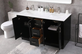 60 Inch Double Bathroom Vanity In Black