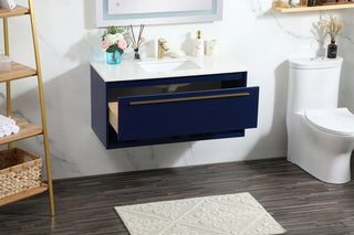 40 inch Single bathroom vanity in blue