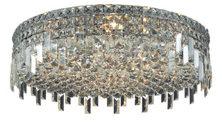 Maxime 9 light Chrome Flush Mount Clear Royal Cut Crystal