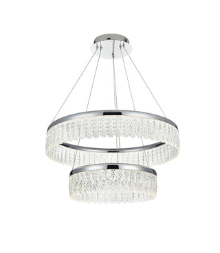 Rune 24 inch Adjustable LED chandelier in Chrome