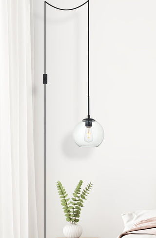 Baxter 1 Light Black plug-in pendant With Clear Glass