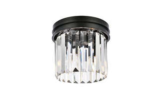 Sydney 3 light Matte Black Flush Mount Clear Royal Cut Crystal