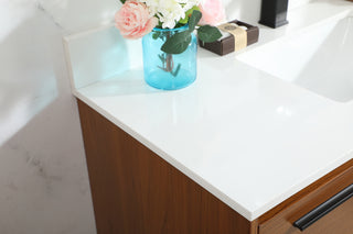 40 inch Single bathroom vanity in teak with backsplash