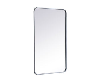 Soft corner metal rectangular mirror 22x36 inch in Silver