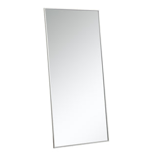 Metal frame rectangle mirror 30 inch in silver