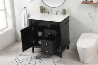 32 inch Single bathroom vanity in black