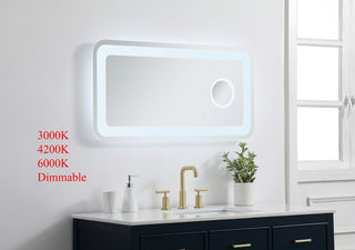 Lux 20in x 40in Hardwired LED mirror with magnifier and color changing temperature 3000K/4200K/6000K