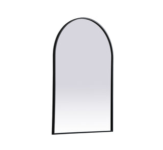 Metal Frame Arch Mirror 27x40 Inch in Black