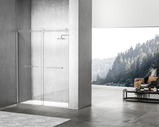 Semi-frameless shower door 60 x 76 Polished Chrome