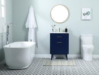 24 inch bathroom vanity in Blue