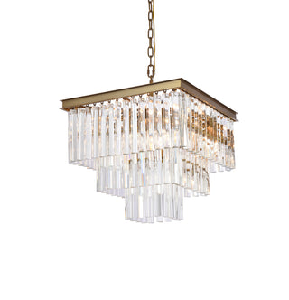 Sydney 21.5 inch square crystal chandelier in satin gold
