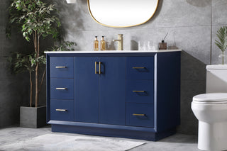 54 Inch SIngle Bathroom Vanity In Blue