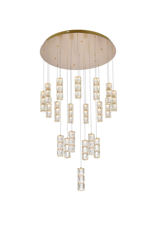 Polaris 38 inch LED chandelier in gold