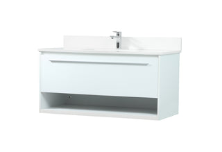 40 inch Single bathroom vanity in white with backsplash