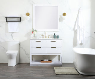 42 inch Single bathroom vanity in white