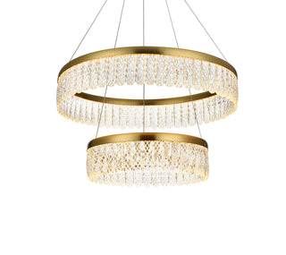Rune 24 inch Adjustable LED chandelier in Satin Gold