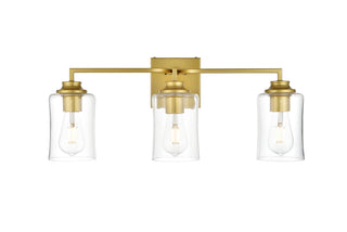 Ronnie 3 light Brass and Clear Bath Sconce