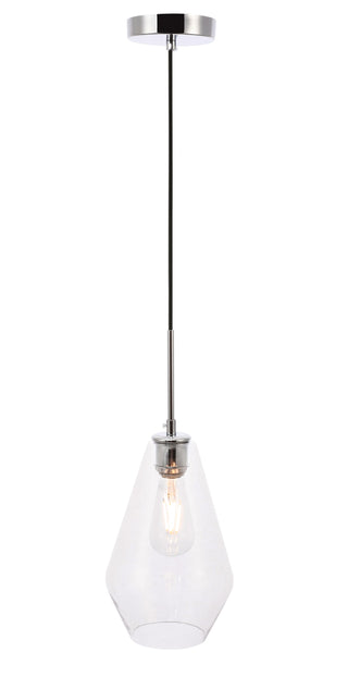 Gene 1 light Chrome and Clear glass pendant