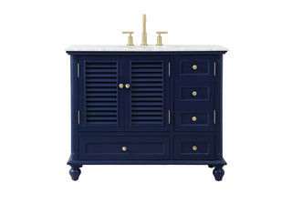 42 inch Single bathroom vanity in blue