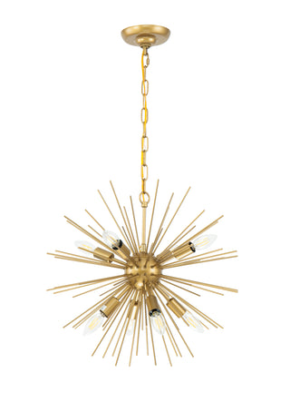 Timber 8 light Brass pendant