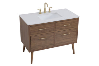 42 inch bathroom vanity in Walnut Brown