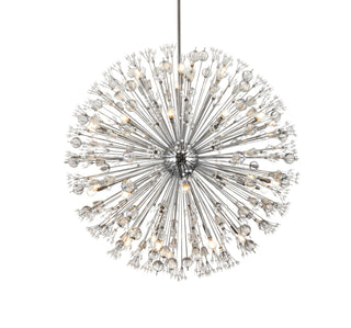 Vera 50 inch crystal starburst round pendant in chrome