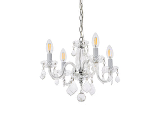 Rococo 4 light Chrome Pendant Clear Royal Cut Crystal