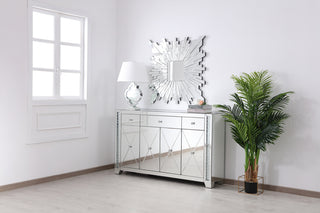 60 in clear crystal mirrored credenza