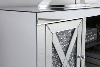 59 in. crystal mirrored TV stand