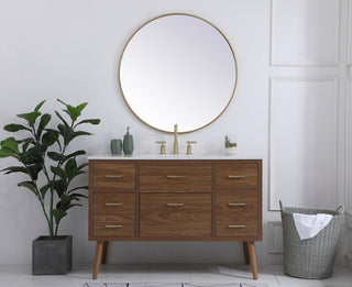 48 inch bathroom vanity in Walnut Brown