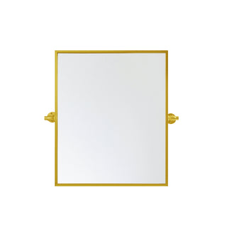 Rectangle pivot mirror 24x20 inch in gold