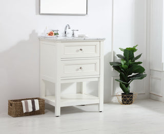 24 in. Single bathroom vanity set in White