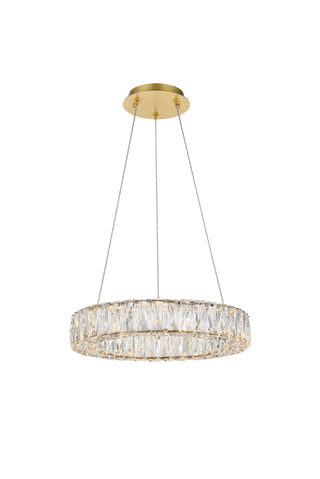 Monroe Integrated LED chip light gold Pendant Clear Royal Cut Crystal