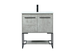 30 inch Single bathroom vanity in concrete grey