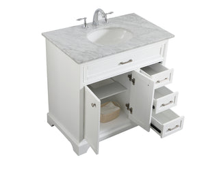 36 In. Single Bathroom Vanity Set In White