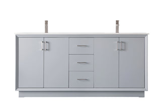 72 Inch Double Bathroom Vanity In Grey