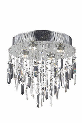 Galaxy 4 light Chrome Flush Mount Clear Royal Cut Crystal