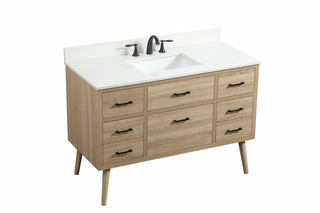 48 inch Single bathroom vanity in mango wood with backsplash